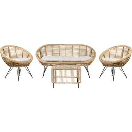 Beliani Lounge Set 4-tlg. Beige/Schwarz