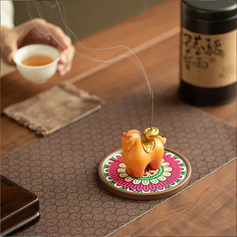 JU7C 1 Stück Sofort-Reichhaltigkeit Räucherstäbchenhalter/Ornament/Räucherstäbchenbrenner für den Innenbereich, im chinesischen Stil, Geschenk, Teebe table, Schreibtisch, Aromatherapie-Ornament