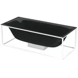 Bette BetteLux Shape Rechteck-Badewanne freistehend 180x80x45cm, 2 Rückenschrägen, 3452-056, Schwarz