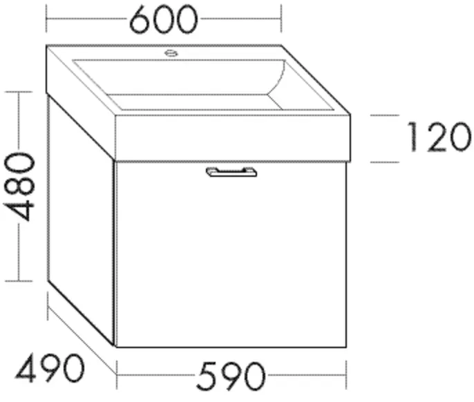 Burgbad Waschtischunterschrank Sys30 PG1 Aqua 480x590x480 Eisblau Matt, WVAO059F5663 WVAO059F5663