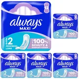 Always Maxi Profresh Long Binden (Größe 2) Ohne Flügel 12 Stück, Für Stärkere Tage, Damenbinden, Bis Zu 100% Schutz & Komfort-Kissen (Packung mit 5)