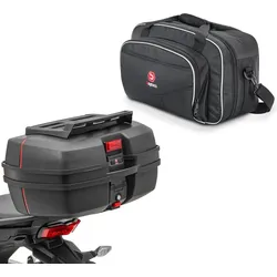 Topcase DK45 Universal 45 Liter mit Gepäckgrill + Topcase Innentasche Universal hinten