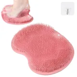 ACWOO Fußbürste Große, Fußwäscher Fuss Wäscher Bath Massage Pad mit Rutschfesten Saugnäpfen, Fußbad Fußmassagegerät Dusche Fußwaschmatte Foot massager für Pediküre, Fußpflege Entspannung(Rosa)