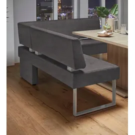 Home Affaire Eckbank HOME AFFAIRE "Rab", schwarz (schwarz (arizona 4420), silberfarben), B:200cm H:88cm T:160cm, Polyester, Sitzbänke, Eckbank, in 2 Breiten (180 oder 200 cm), Bezug in verschiedenen Qualitäten