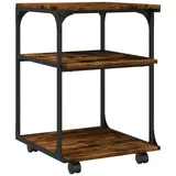 vidaXL Druckerständer 3 Ablagen Räuchereiche 43x48x64 cm Holzwerkstoff