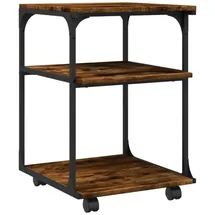 vidaXL Druckerständer 3 Ablagen Räuchereiche 43x48x64 cm Holzwerkstoff