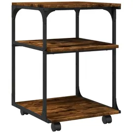 vidaXL Druckerständer 3 Ablagen Räuchereiche 43x48x64 cm Holzwerkstoff
