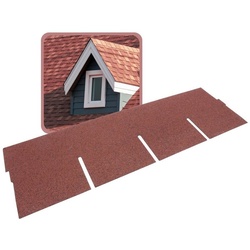 DAPRONA Dachschindeln Dachschindeln Rechteck 1m x 32cm, Rot, (20-St), Bitumenschindeln für Gartenhaus, Carport rot