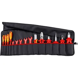 KNIPEX Werkzeug-Rolltasche 15-teilig mit isolierten Werkzeugen für Arbeiten an elektrischen Anlagen - 989913