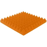 Akustikplatten Pyramiden 50x50x5 cm akustische Schaumstoffplatten Schallschutzmatte Schallschutz Wandpaneele Akustikschaumstoff Grün Orange Rot Graphit Akustikpaneel (Orange)