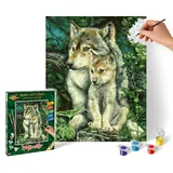 Schipper 609240838 - Malen nach Zahlen Wolfsmutter 24x30cm