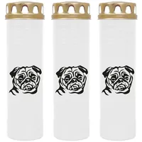 HS Candle Grabkerze GK-03859 (3-tlg), Grabkerze Brenndauer 170 Stunden mit Motiven