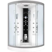 SeniorBad Dusche Duschkabine D26-TH-EC-EA Duschtempel Sauna 130x130 cm MIT 2K Scheiben Versiegelung - Weiß
