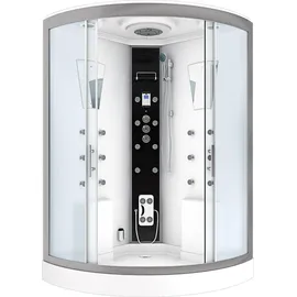 SeniorBad Dusche Duschkabine D26-TH-EC-EA Duschtempel Sauna 130x130 cm MIT 2K Scheiben Versiegelung - Weiß
