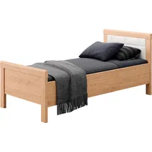 Priess Einzelbett PRIESS "Arnsberg", braun (livorno buche, weiß), B:108cm L:208cm, Betten, Kinder-Einzelbett Jugendbett Bettgestell, Komforthöhe mit gepolstertem Kopfteil