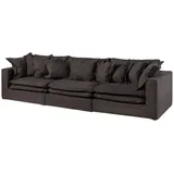 Massivmoebel24 Sofa 3-Sitzer 341x117x90 dunkelgrau SYLT