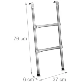 Relaxdays Trampolin Leiter Silber 76 cm