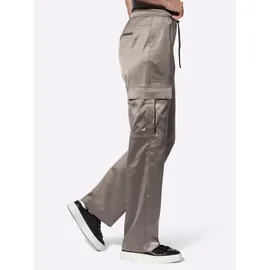 Heine Satin-Hose Cargohose Braun 42