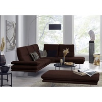 W.SCHILLIG Ecksofa broadway, Designsofa, mit tollem Sitzkomfort, L-Form, Sitztiefenverstellung, Kopfteil- & Seitenteilverstellung, Breite 284cm braun
