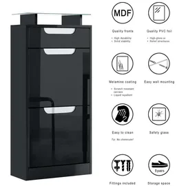 Vladon Fiesta V2 46 x 104 x 23 cm mit Schublade / schwarz matt