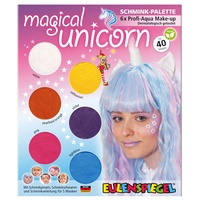 Eulenspiegel 207000 - Schmink-Palette Magical Unicorn, Anleitung für 5 Einhorn Masken, Kinderschminke, Faschingsschminke