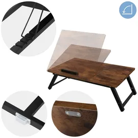 ML-Design Laptoptisch Vintage Braun Bambus höhenverstellbar, klappbar