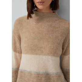 s.Oliver Leichter Pullover mit Colour-Blocking und Pailletten Beige 4XL