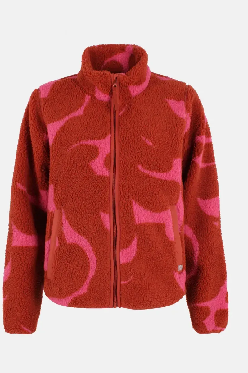 Danefae Danelabrador Fleecejacke Rot Pink Abstrakt Floral