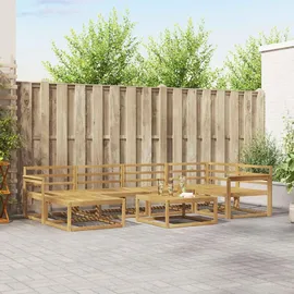 vidaXL Outdoor-Sofagarnitur 7-tlg. Weiß Akazie