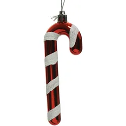 2 Deko Weihnachtsanhänger Zuckerstangen Christbaumschmuck bruchsicher rot weiß