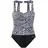 LASCANA Badeanzug Damen Schwarz/Weiß 46 Cup C