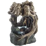 infactory Tischspringbrunnen: Beleuchteter Zimmerbrunnen Wurzelgrotte mit LED und Pumpe (Zierbrunnen, Zimmerbrunnen Tischbrunnen, Wasserfall)