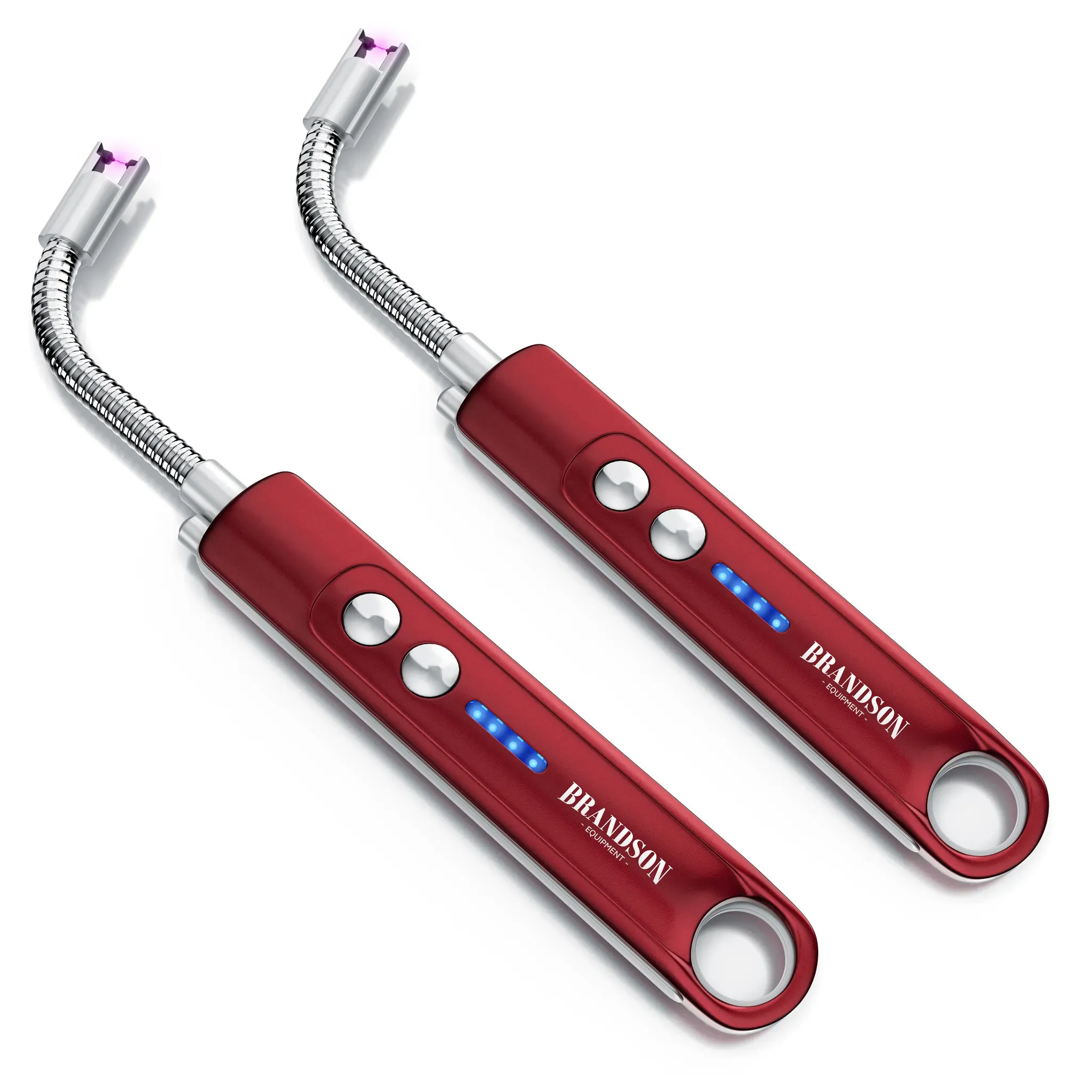 USB Lichtbogen Stabfeuerzeug 2er-Set Rot