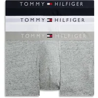 Trunk "3P TRUNK WB", Herren, Gr. S (48), 3 Stk., grau (grau htr, weiß, desert sky), Jersey, Obermaterial: 95% Baumwolle, 5% Elasthan, TOMMY HILFIGER UNDERWEAR, körpernah, Unterhosen, mit Logobund