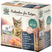 Wildes Land Katzen-Nassfutter Probierbox Pouch 800 g