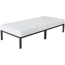 ML-Design Metallbett 90x200cm auf Stahlrahmen Anthrazit, Matratze H16cm