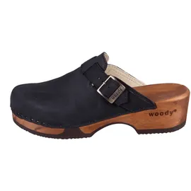 Woody Manu 6526 schwarz schwarz geöltes Leder für Damen, schwarz, Größe 36 EU