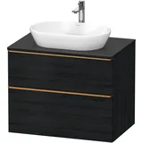 Duravit Waschtischunterschrank 2 Auszüge 80 x 64,4 x 55 cm Eiche Schwarz Matt