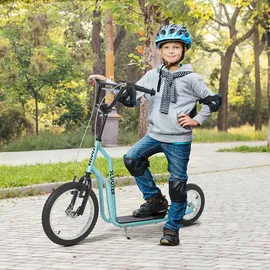 Homcom Kinderroller mit Handbremse blau
