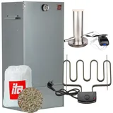 ITA Räucherofen 7001 - Premium Räucherschrank mit 3 Etagen 81 cm - Legierter Stahl - Qualität EU - Smoker - Direkt vom Hersteller - Silber
