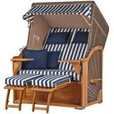 bene living Strandkorb Komplettset Schaalsee Teak PE grau Modell 518