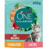 Purina 650g Dual Nature Sterilized mit Lachs & Preiselbeeren PURINA ONE Katzenfutter trocken