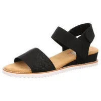 SKECHERS Damen Desert KISS Knöchelriemchen Sandalen, Black Microfiber Suede/Gore