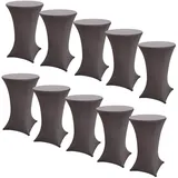 Trutzholm 10x Stehtischhusse Stretch 70 cm anthrazit Tischdecke Husse Bistrotisch Partytisch