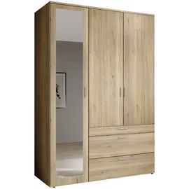 Harper Drehtürenschrank BOSA 135 x 195 x 56 cm Braun/Mehrfarbig
