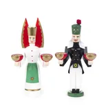 DREGENO Figuren Engel und Bergmann rot von DREGENO SEIFFEN 13 cm – Original erzgebirgische Handarbeit, stimmungsvolle Weihnachts-Dekoration