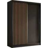 altdecor Kleiderschrank, Schwarz, Eiche Artisan, Holzwerkstoff, 160x216x61 cm Schlafzimmer, Kleiderschränke