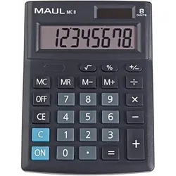 Maul MC 8 Tischrechner Schwarz Display (Stellen): 8 batteriebetrieben, solarbetrieben