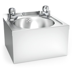 FRICOSMOS-Giebel-Wandspüle der XS-Serie für heißes und kaltes Wasser 350 x 300 x 200 mm.