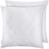 Gentle North Kopfkissen (60x60 cm groß) - 2er Set Kissen für Bett und als Dekokissen - Mit Reißverschluss für Füllung - Sofakissen - Zierkissen für Couch und Sofa - Ökotex - Waschbar bis 60° - Weiß